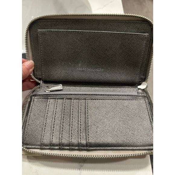 Rebecca Minkoff Megan Slim Wallet Leather Zip Around Card Holder Designer Purse - Picture 7 of 7